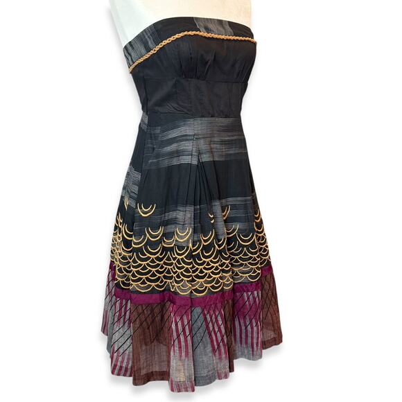 Floreat Anthropologie One Hundred Summits Crinoline Strapless Whimsigoth Dress 2 - Picture 4 of 9